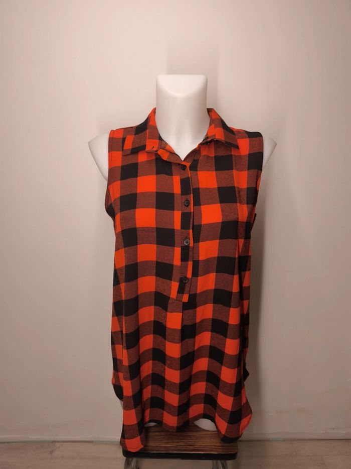 Blouse Zebra Femme Taille S damier rouge-noir