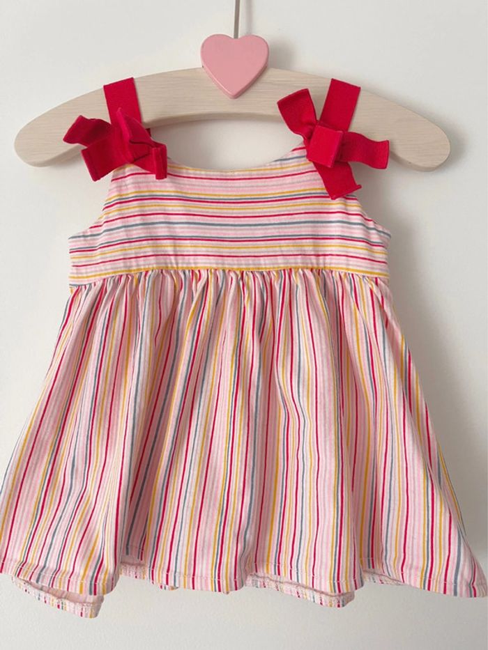 Haut coupe babydoll ou mini robe “grain de blé” pour bébé fille taille 9 mois en coton