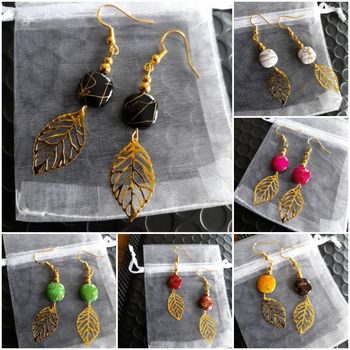 Boucles d'oreilles pendantes colorées