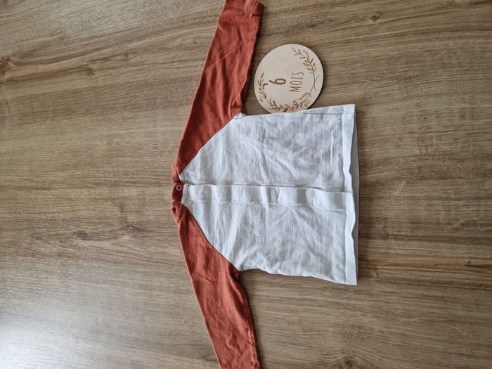 T-shirt Manches Longues Raglan Bicolore 'Aventurier' Kiabi - 6 mois - photo numéro 4