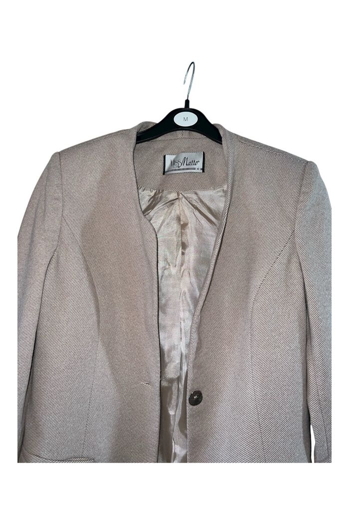 Veste blazer longue beige Miss Matto– Taille M - photo numéro 2