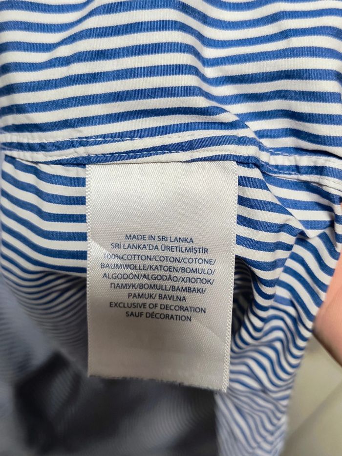 Chemise Ralph Lauren rayée bleu/blanc logo rouge brodé – Taille XXL (équivaut à un XL/Large ample) - photo numéro 8