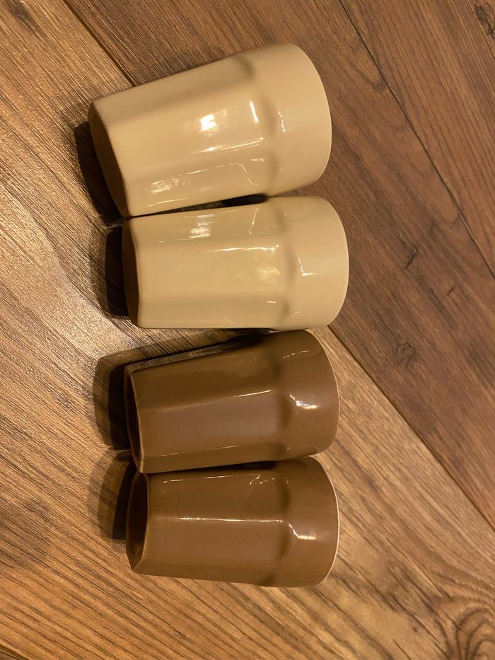 Lot 4 tasses café brun/vanille