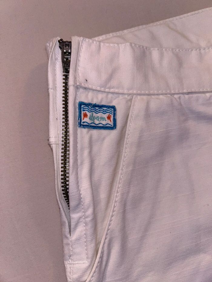 Short ajustable blanc noeud plage vagues - photo numéro 2