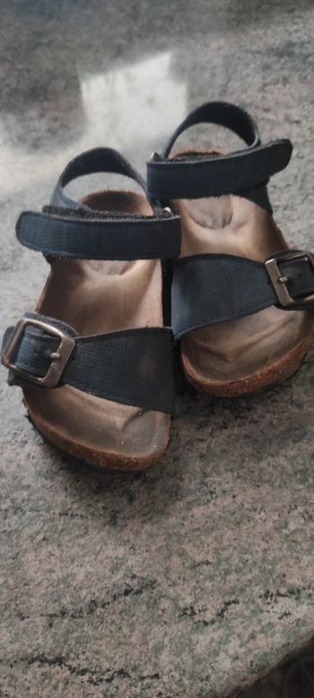 Sandales à scratch motif camouflage bleu noir t25