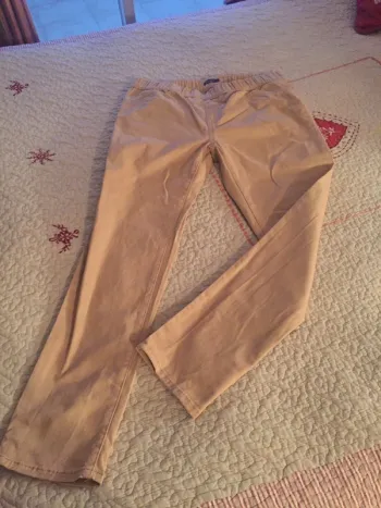 Pantalon chino beige à taille élastique 42