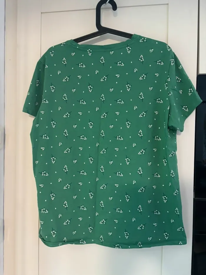 T-shirt vert à fleurs Kiabi taille XL - photo numéro 4