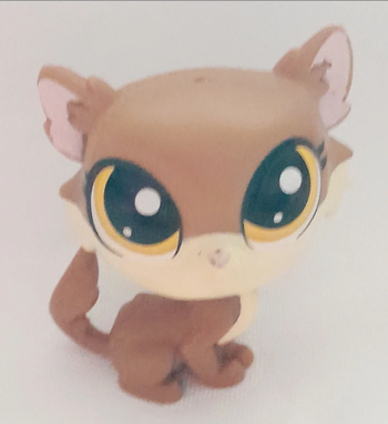 Figurine Littlest Pet Shop Chat marron et beige