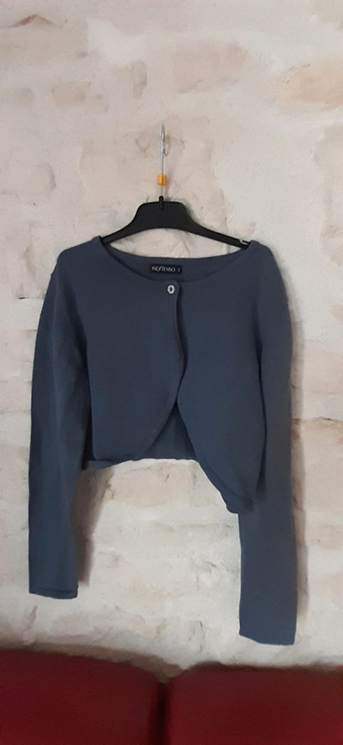 Gilet court/ boléro bleu 12 ans - photo numéro 3