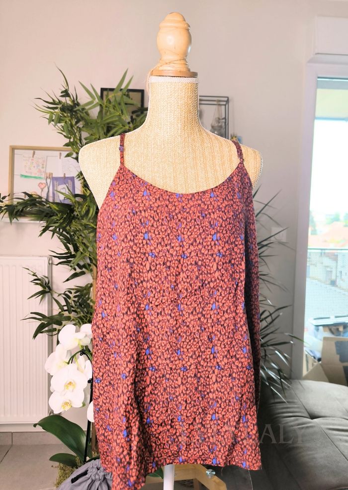 Top Kaporal à fines bretelles – motif léopard & dentelle - photo numéro 2