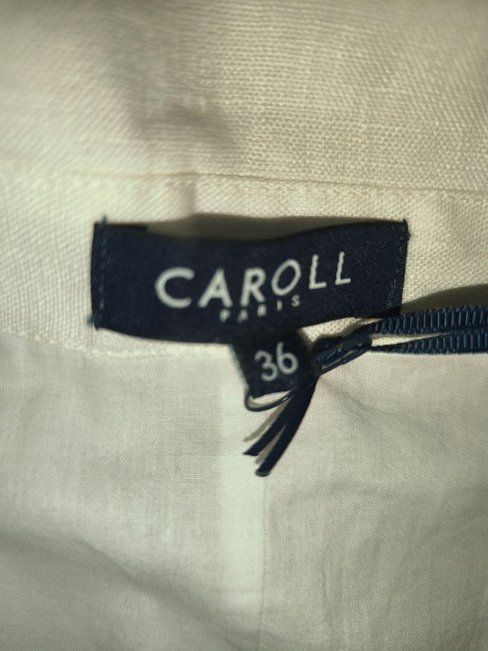 Robe doublée blanche Caroll 36 en lin - photo numéro 4