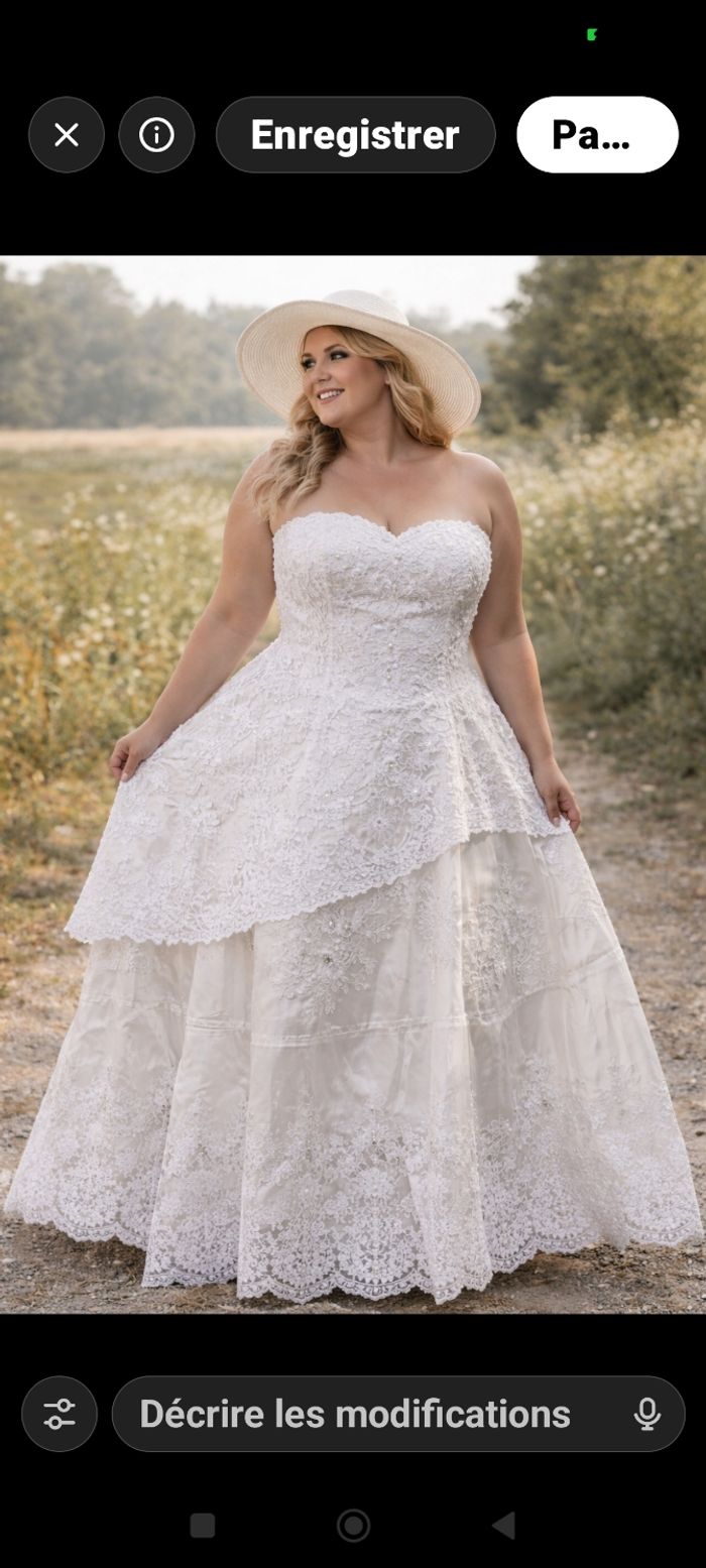 Robe de mariée bohème blanche – Neuve – Bustier – XXXXL (44/48) – Laçage + zip 🤍 - photo numéro 1
