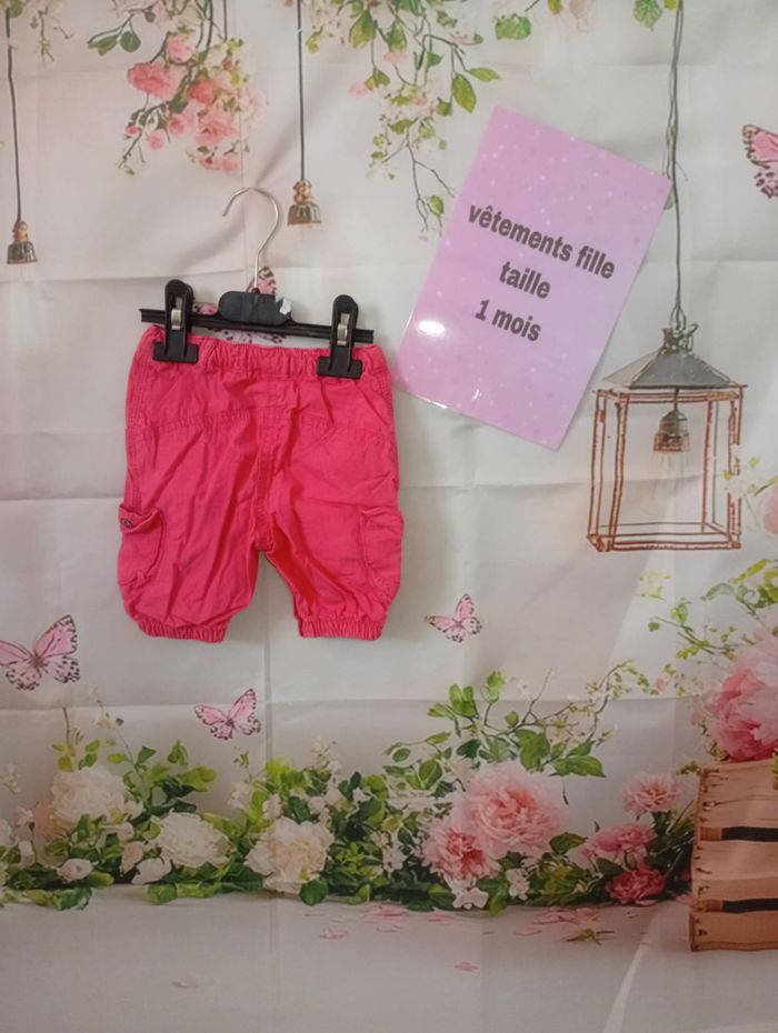 pantalon fille Kitchoun rose fuchsia taille élastique taille 1 mois / 56 cm - photo numéro 3