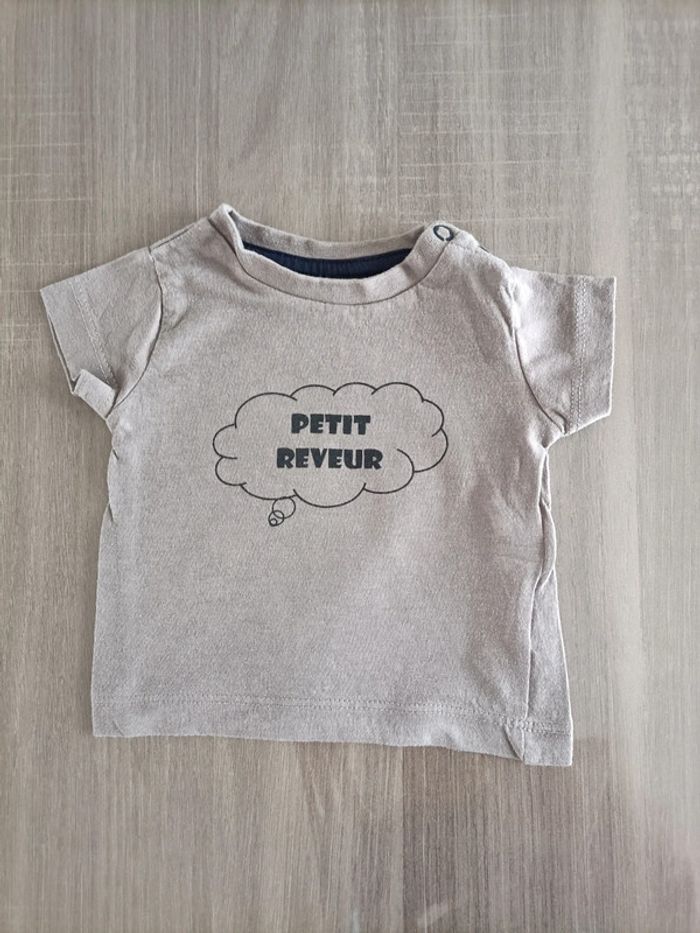 Lot de 2 T Shirts manches courtes 1 mois - photo numéro 2