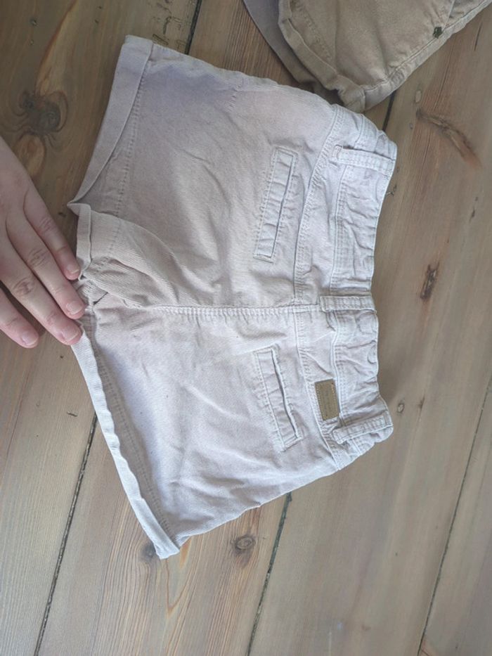 Lot 2 shorts velours cotelé vieux rose pâle et marron taupe 6 ans tao - photo numéro 4