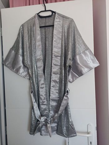 Kimono de plage scintillant, argent, BIKKI BEACH