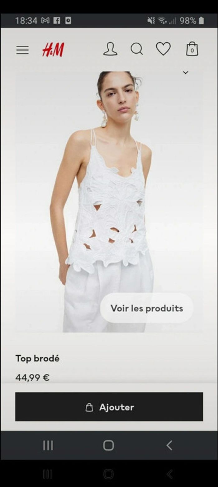 Top brodé h&m - photo numéro 4