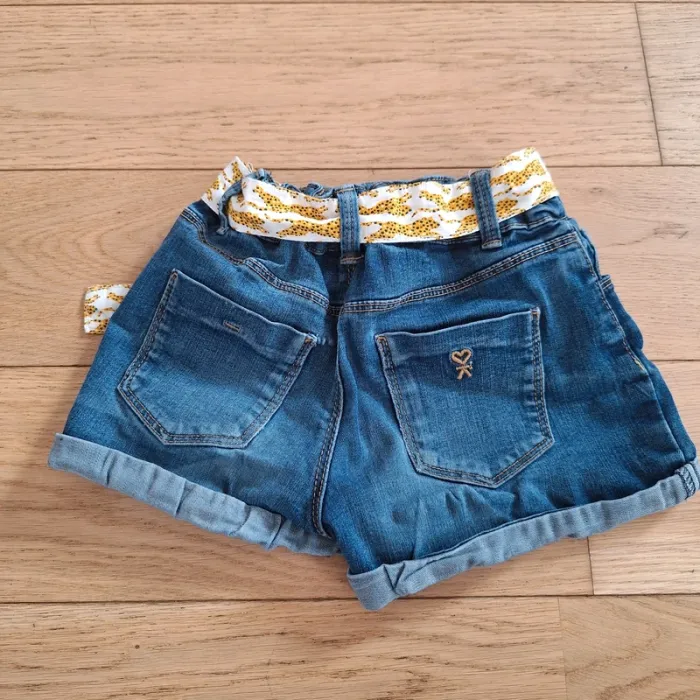 Short ceinturé en jean okaidi 9 ans - photo numéro 2