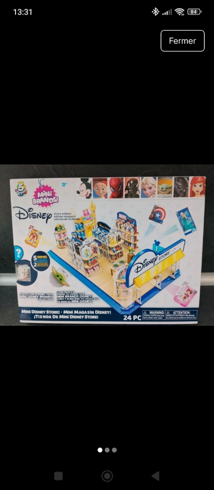 Boîte magasin mini brands Disney store magasin