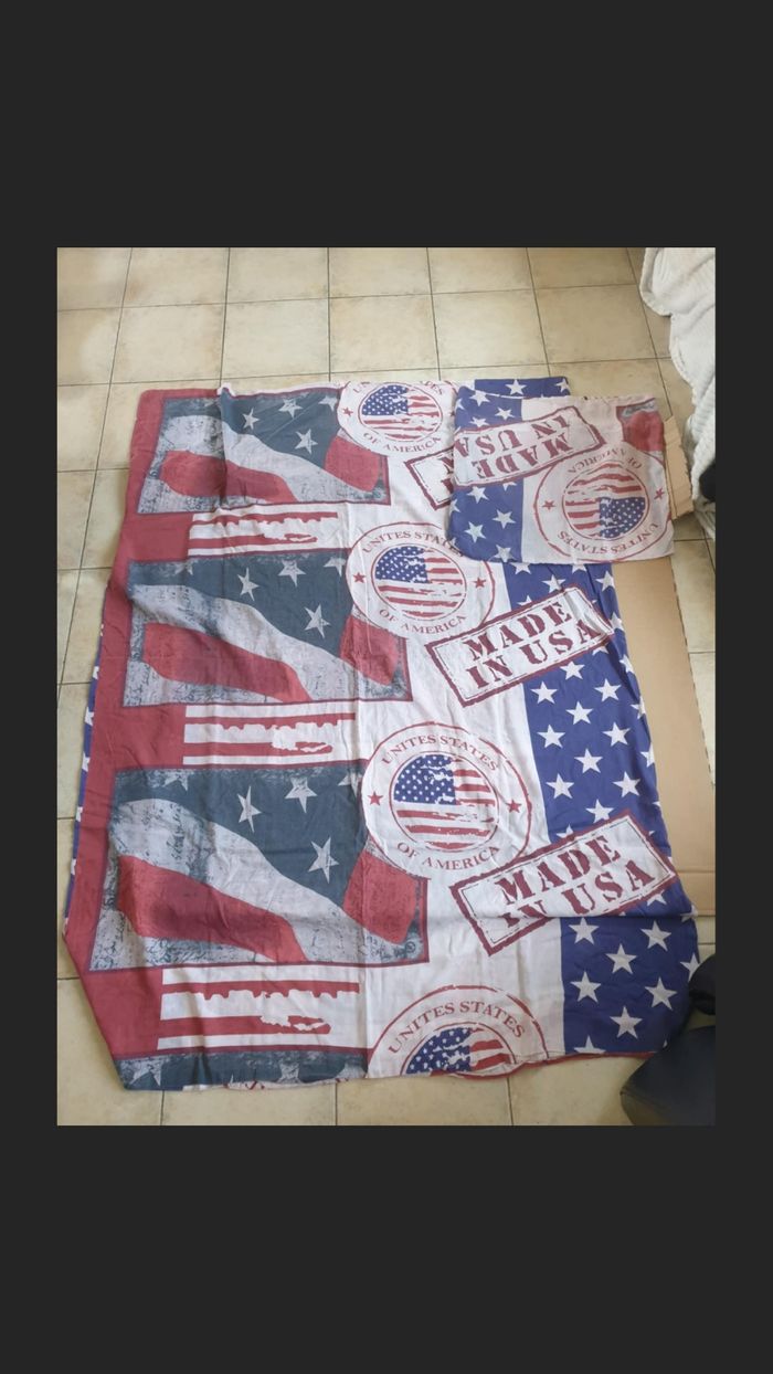Housse de couette + taie d'oreiller usa
