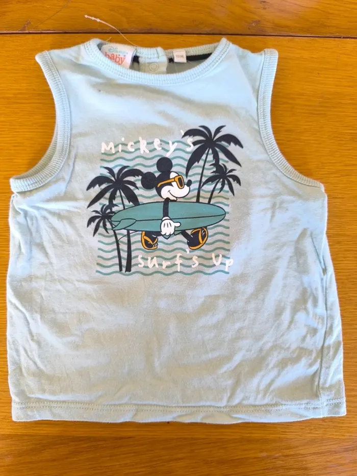 312546 débardeur vert garçon 18 mois disney mickey