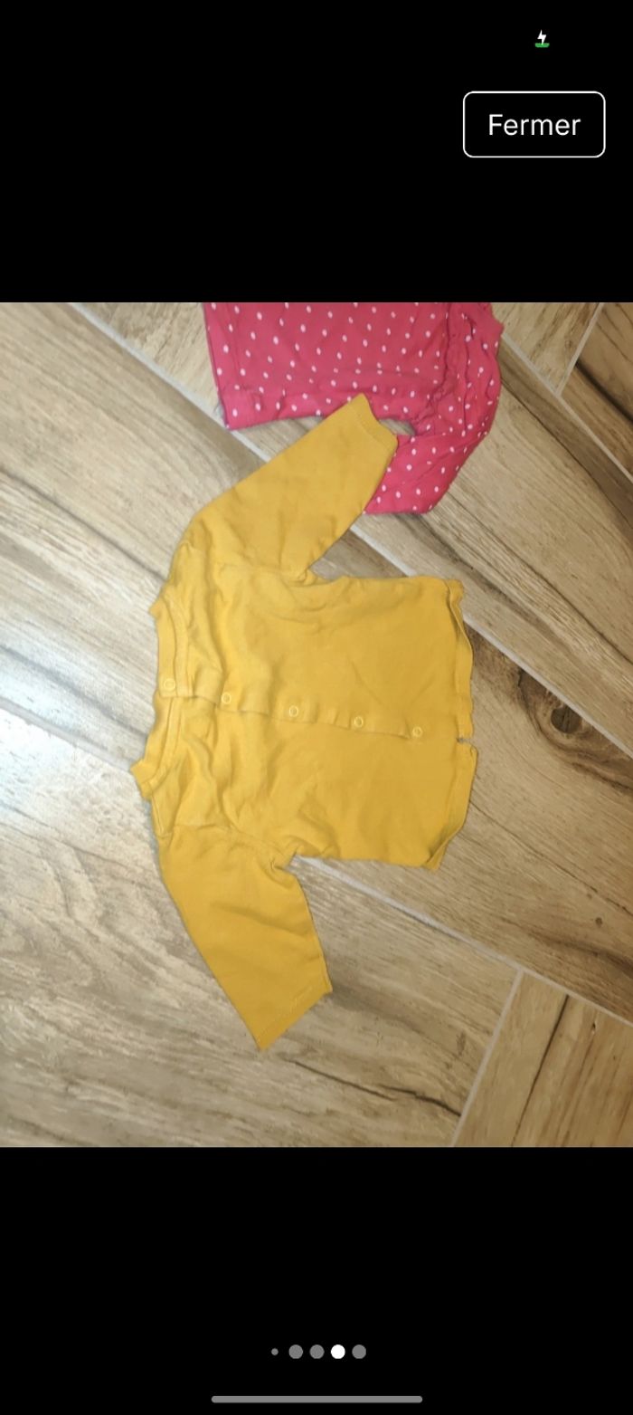 Lot 4 t-shirts manches longues chérie pailleté fleurs panda - photo numéro 6