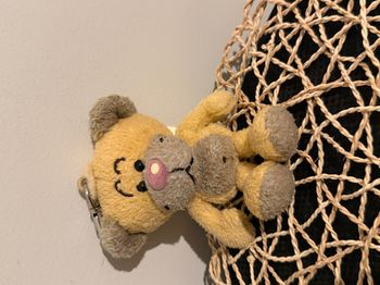 Porte clés peluche ours PIMBOLI Univers de Diddl beige marron 13 cm