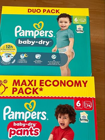 Lot de couches pampers baby dry taille 6 pampers baby dry pants taille 6 (2cartons)