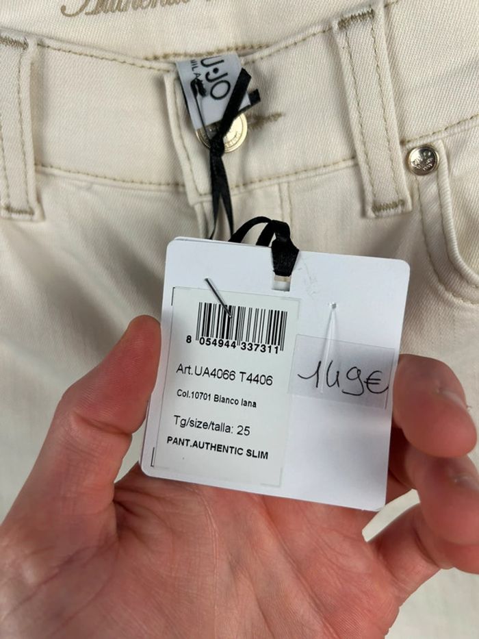 Jean slim LiuJo crème W25 L28 Neuf - photo numéro 6