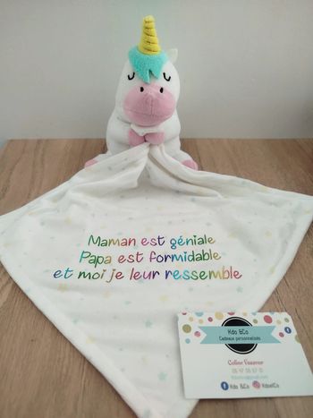 Doudou mouchoir licorne