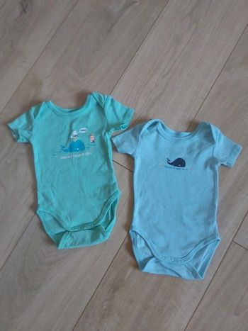 Lot de 2 bodies manches courtes garçon Tex 3 mois (78)