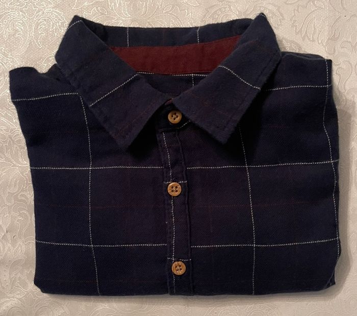 Body chemise KIABI bébé garçon 24 mois 👶 bleu marine à carreaux – look chic & pratique 💙 - photo numéro 7