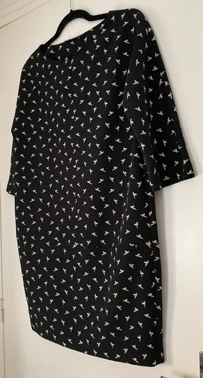 Robe Droite Chic Imprimée Oiseaux Taille 36 - photo numéro 3
