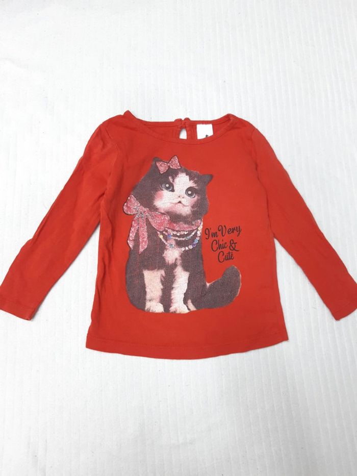 Tee shirt manches longues chat Palomino 98 cm