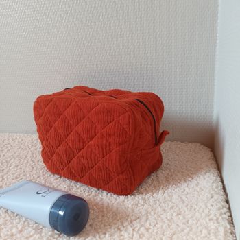 Trousse maquillage 💄 où autre gaze de coton matelassée  rouille