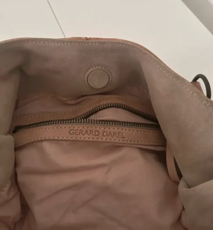 Gerard Darel, sac à main en cuir beige, femme - photo numéro 11