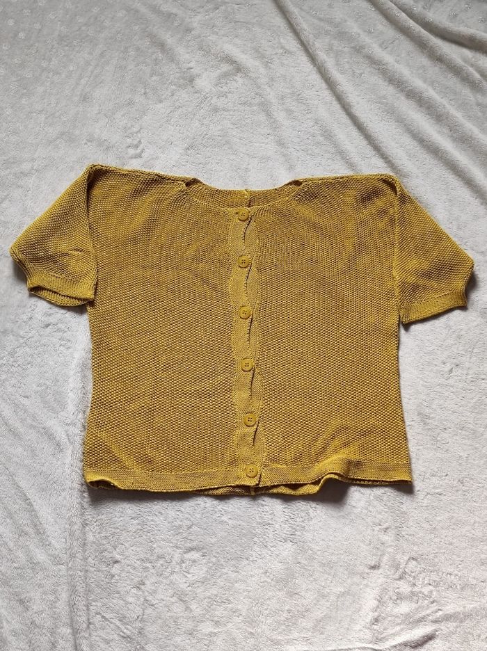 Cardigan jaune taille unique - photo numéro 2