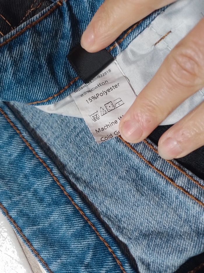 Jeans femme droit noir et bleu Shein - photo numéro 12