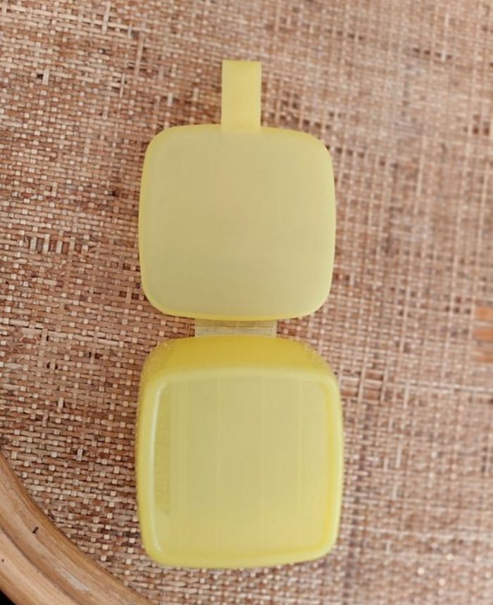Boîte oubli- moi carrée Tupperware jaune Neuve - photo numéro 4