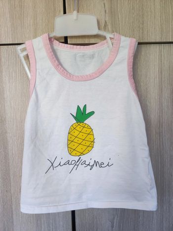 Debardeur blanc Ananas 110 cm