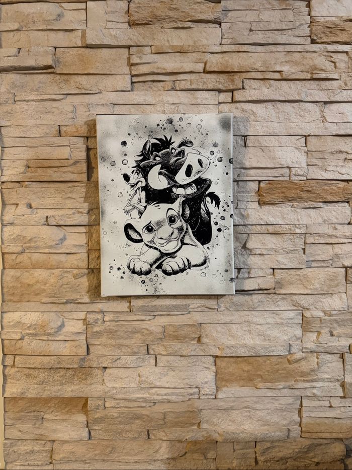 Tableau Simba Timon et Pumbaa Le Roi Lion en toile 30x40cm - photo numéro 2