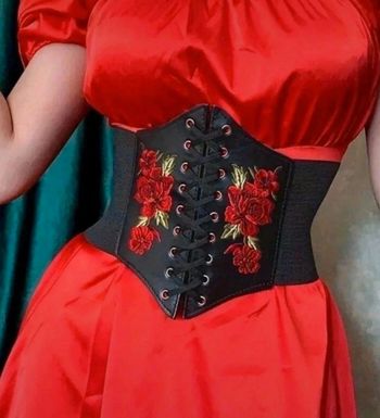 A38 ceinture gaine corset vintage rétro brodé ajustable