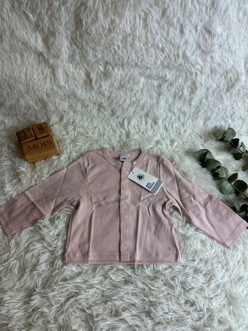 Cardigan rose petit bateau taille 18 mois