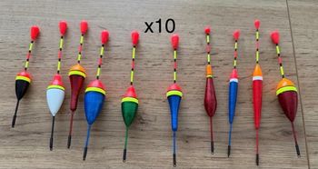 Lot de 10 flotteurs pour la pêche neuf 