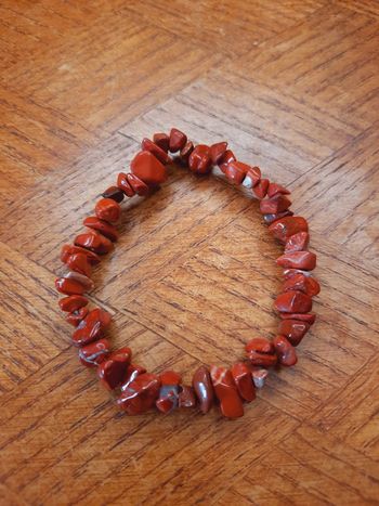 Bracelet jaspe rouge brut