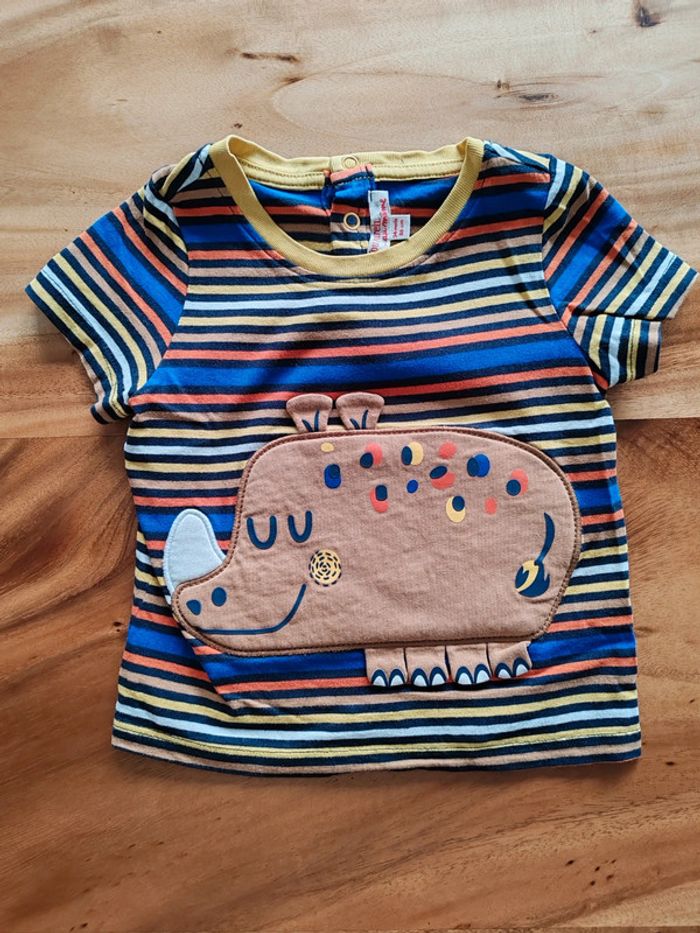 Tee shirt rayé manches courtes rhinocéros