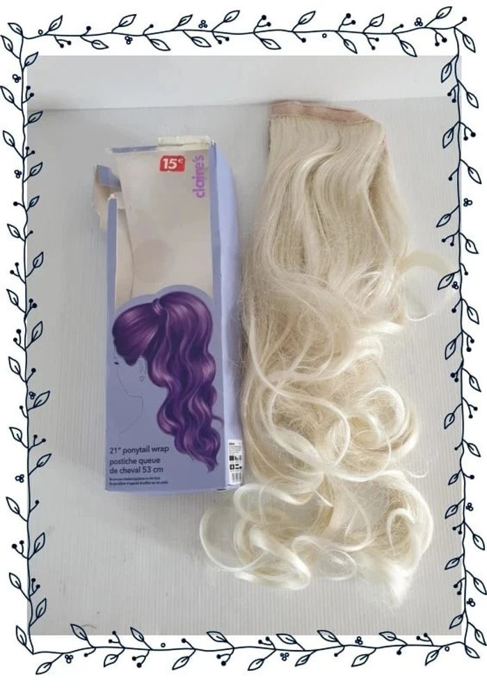 Claire's postiche queue de cheval blonde, neuve, 21", valeur 15€