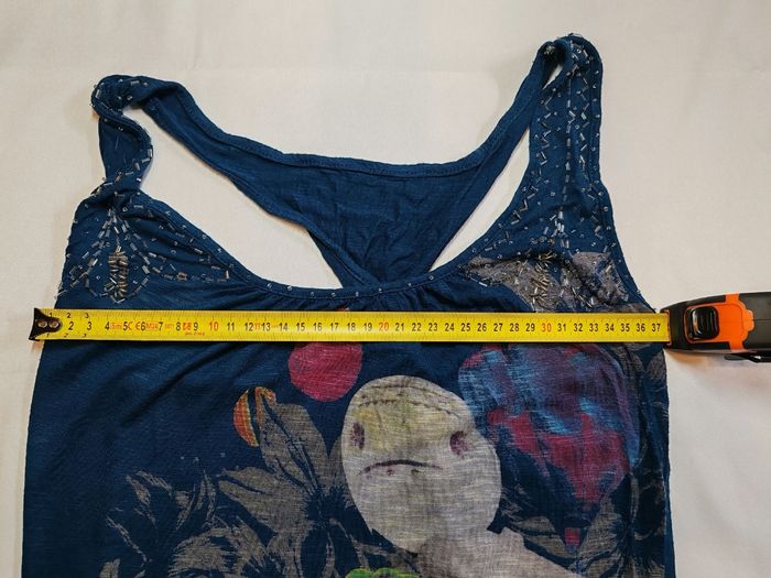 Desigual blouse debardeur bleue montgolfière ballon taille L très bon état - photo numéro 9