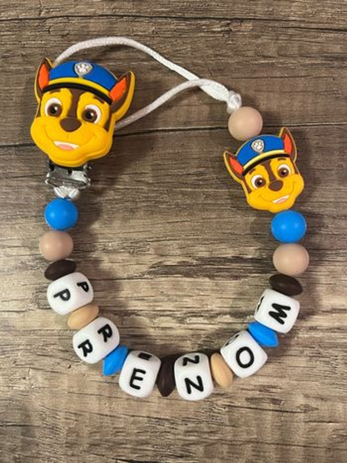 Attache tétine personnalisée Pat patrouille Chase