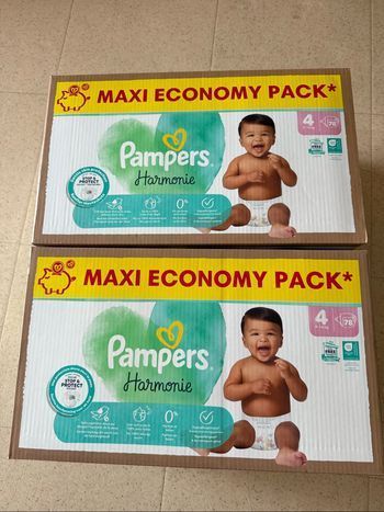 Lot de 2 maxi pack Pampers harmonie taille 4